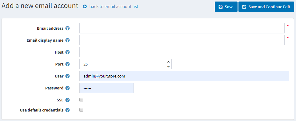 Add new email account