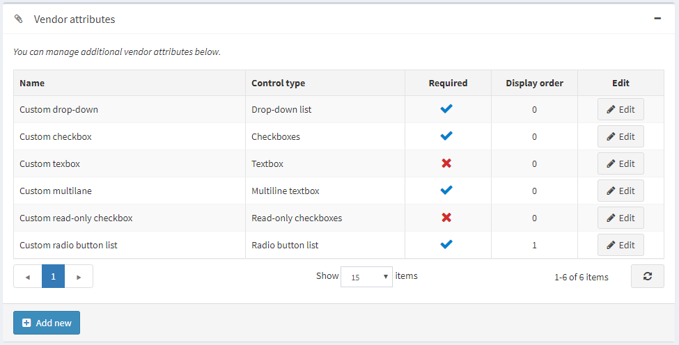 vendorattributes